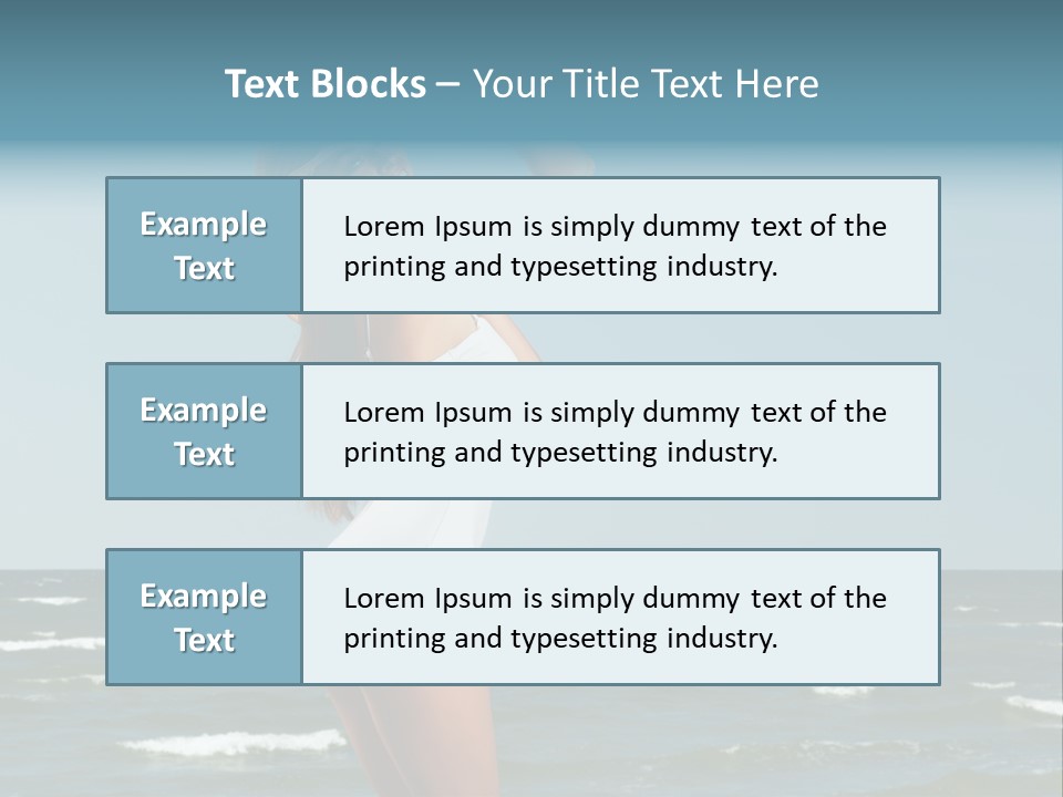 A Woman In A White Dress And Hat On The Beach PowerPoint Template