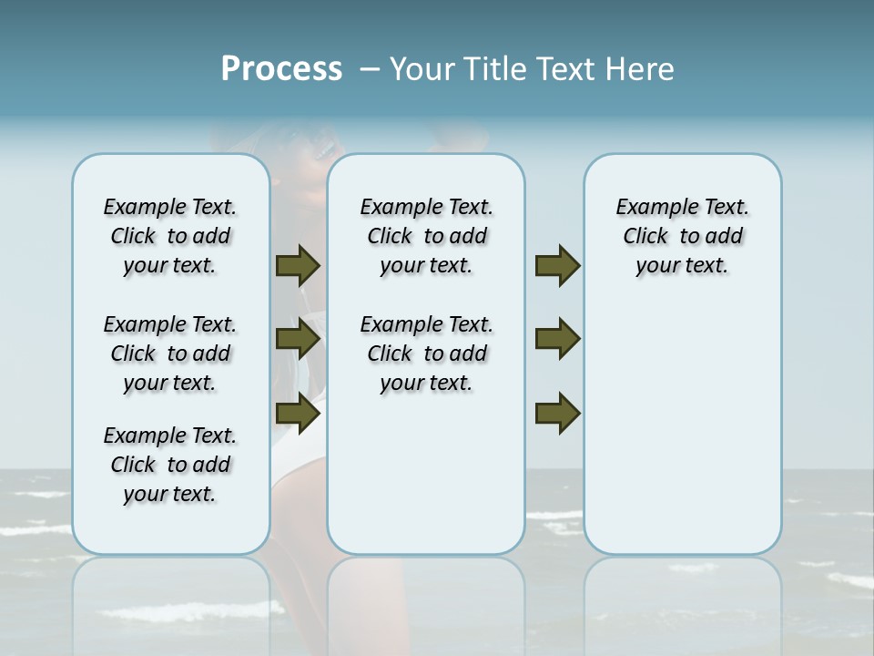 A Woman In A White Dress And Hat On The Beach PowerPoint Template