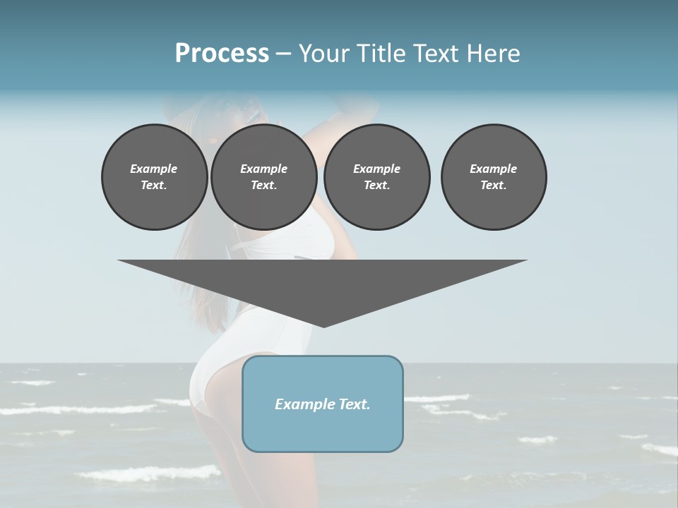 A Woman In A White Dress And Hat On The Beach PowerPoint Template