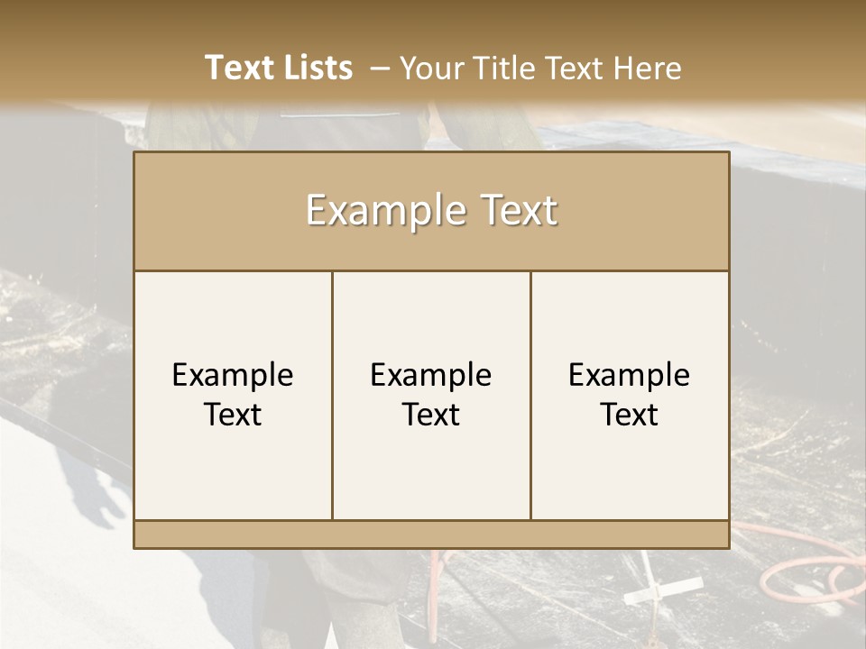 A Man In Overalls And A Hard Hat Is Working On A Roof PowerPoint Template