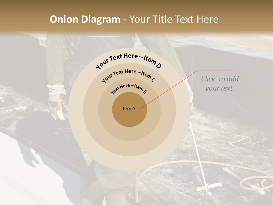 A Man In Overalls And A Hard Hat Is Working On A Roof PowerPoint Template