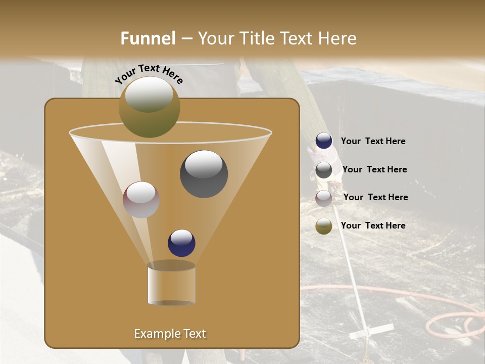 A Man In Overalls And A Hard Hat Is Working On A Roof PowerPoint Template