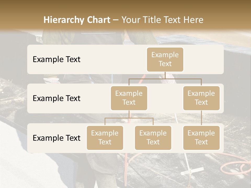 A Man In Overalls And A Hard Hat Is Working On A Roof PowerPoint Template