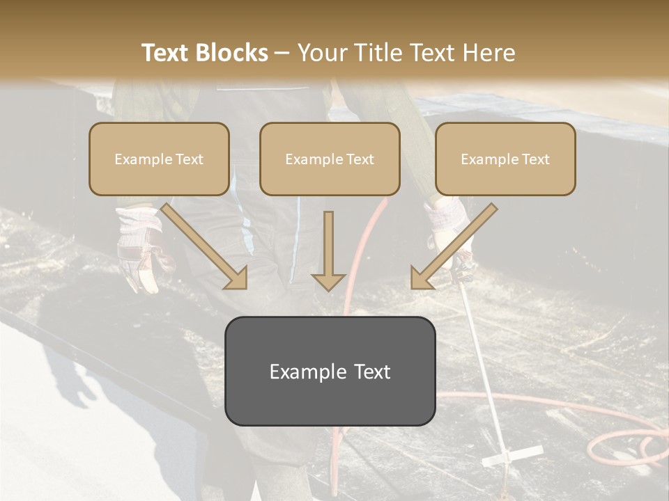 A Man In Overalls And A Hard Hat Is Working On A Roof PowerPoint Template