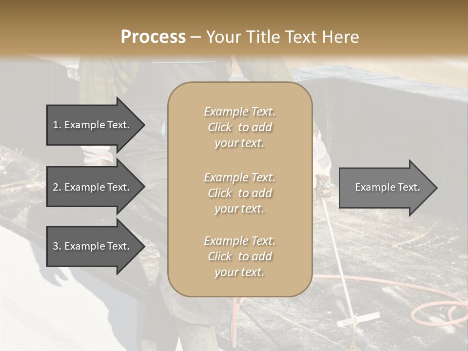 A Man In Overalls And A Hard Hat Is Working On A Roof PowerPoint Template