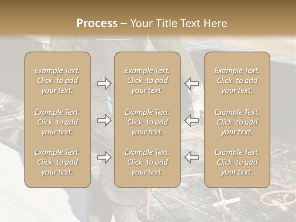 A Man In Overalls And A Hard Hat Is Working On A Roof PowerPoint Template