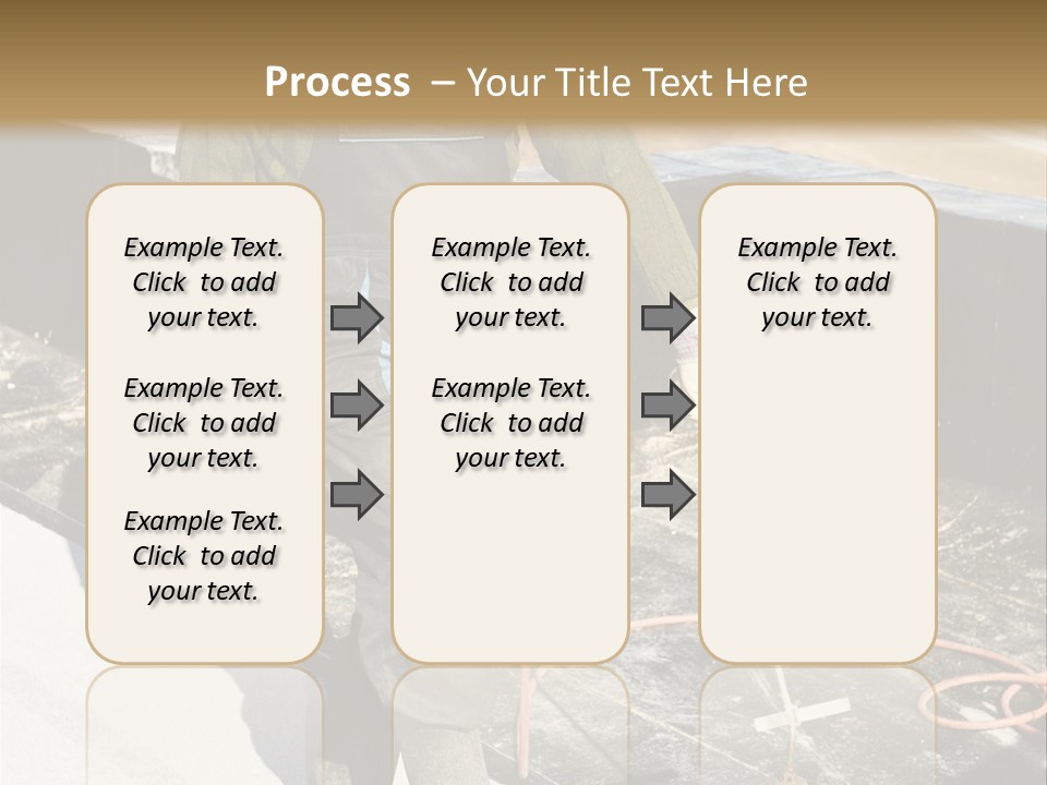 A Man In Overalls And A Hard Hat Is Working On A Roof PowerPoint Template