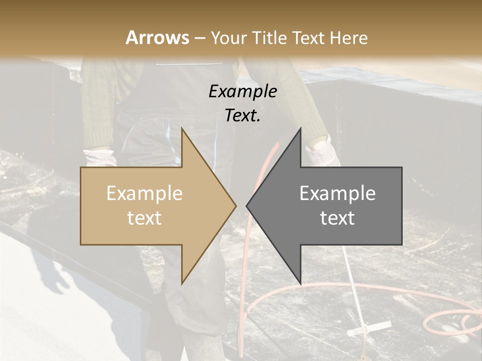 A Man In Overalls And A Hard Hat Is Working On A Roof PowerPoint Template