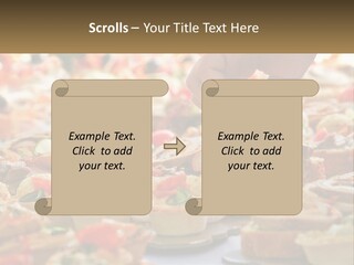 A Person Picking Up A Piece Of Food From A Table PowerPoint Template
