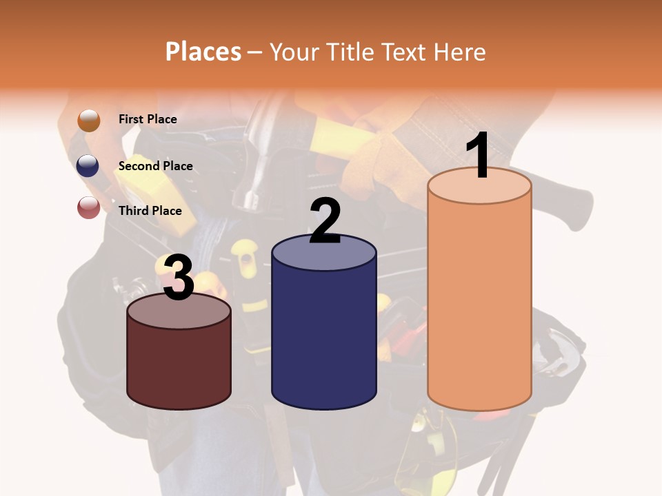 A Man Holding A Tool Belt With Tools In It PowerPoint Template