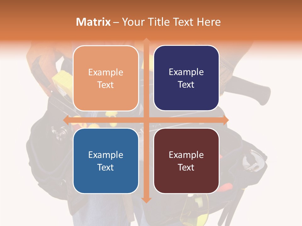 A Man Holding A Tool Belt With Tools In It PowerPoint Template