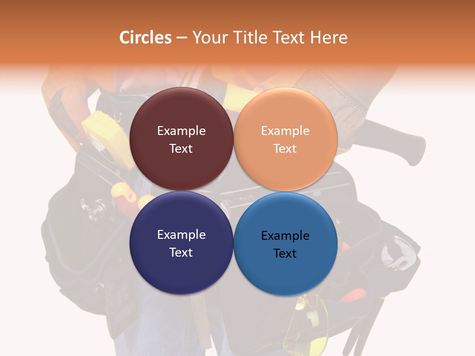 A Man Holding A Tool Belt With Tools In It PowerPoint Template