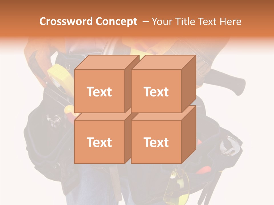 A Man Holding A Tool Belt With Tools In It PowerPoint Template