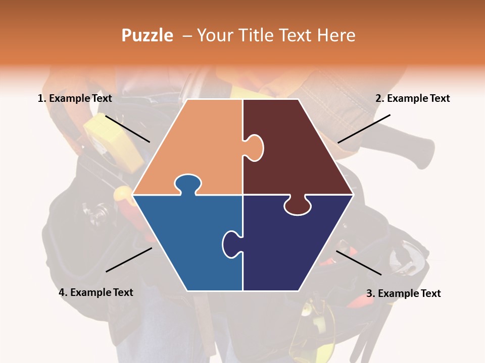 A Man Holding A Tool Belt With Tools In It PowerPoint Template