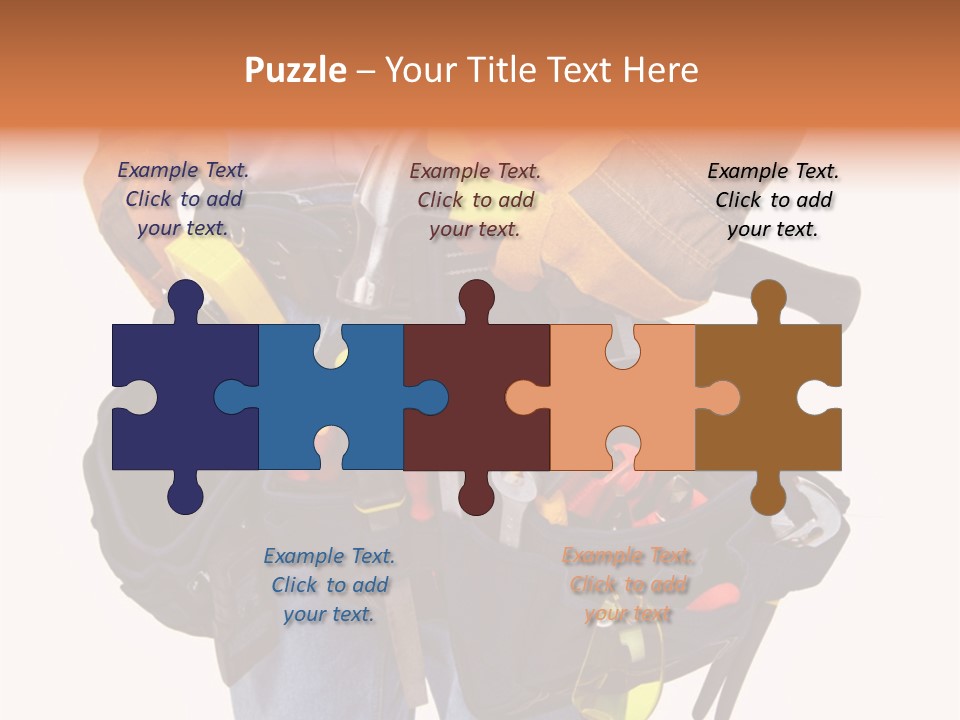 A Man Holding A Tool Belt With Tools In It PowerPoint Template