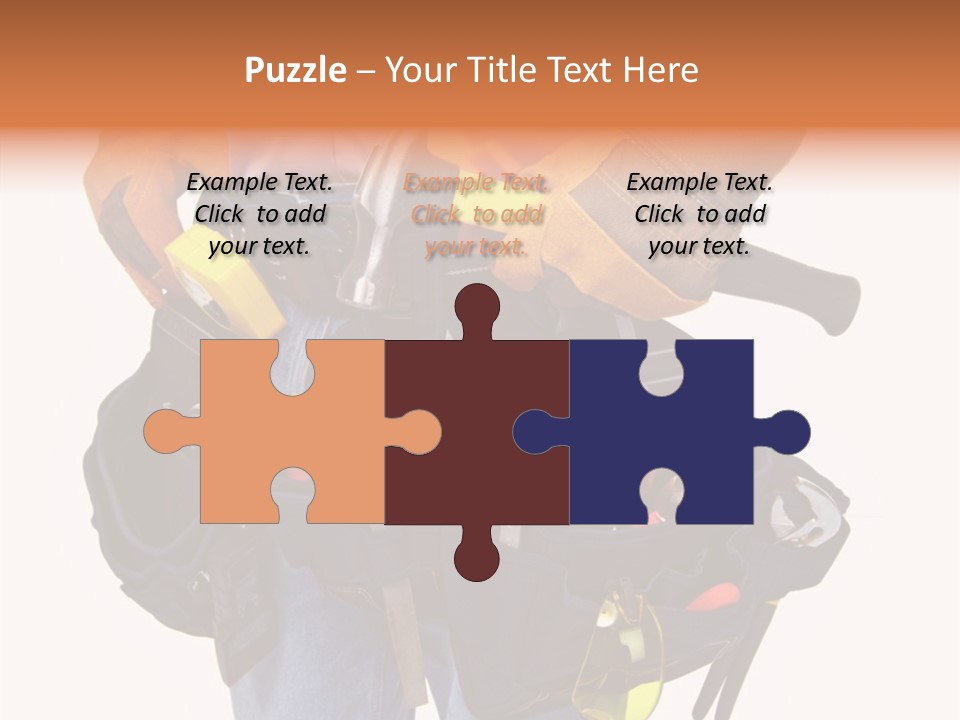 A Man Holding A Tool Belt With Tools In It PowerPoint Template