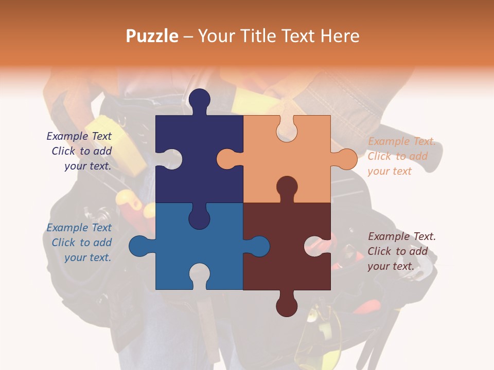 A Man Holding A Tool Belt With Tools In It PowerPoint Template