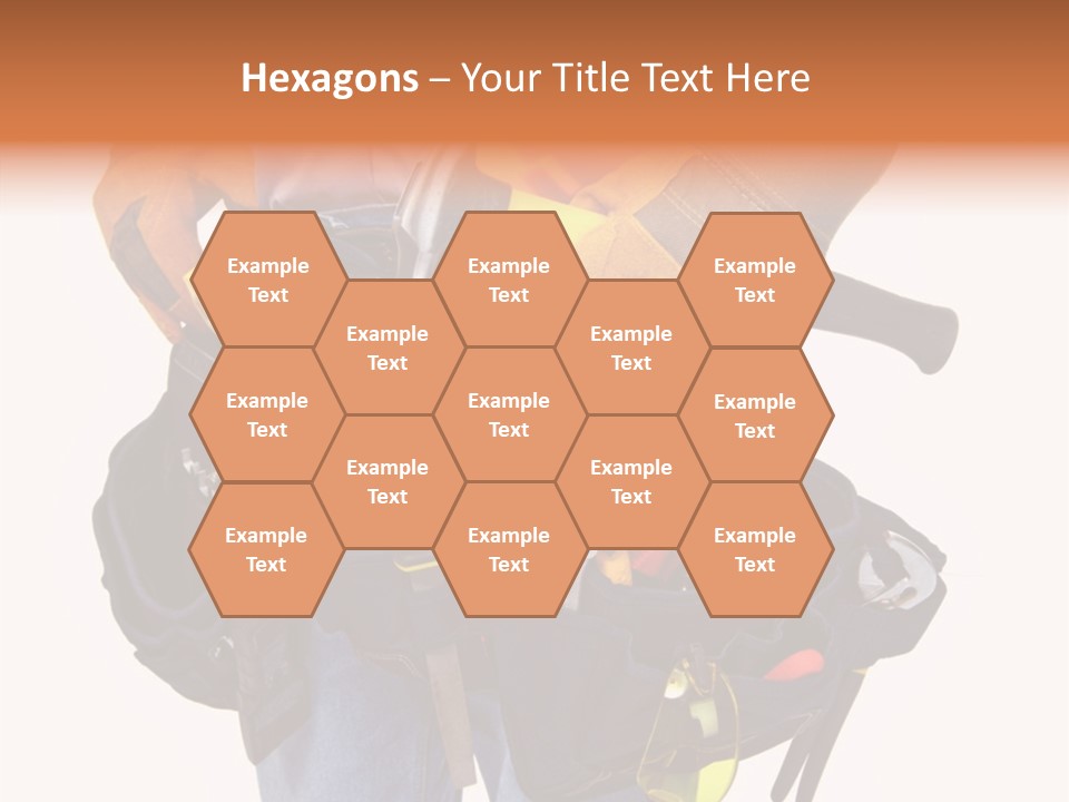 A Man Holding A Tool Belt With Tools In It PowerPoint Template