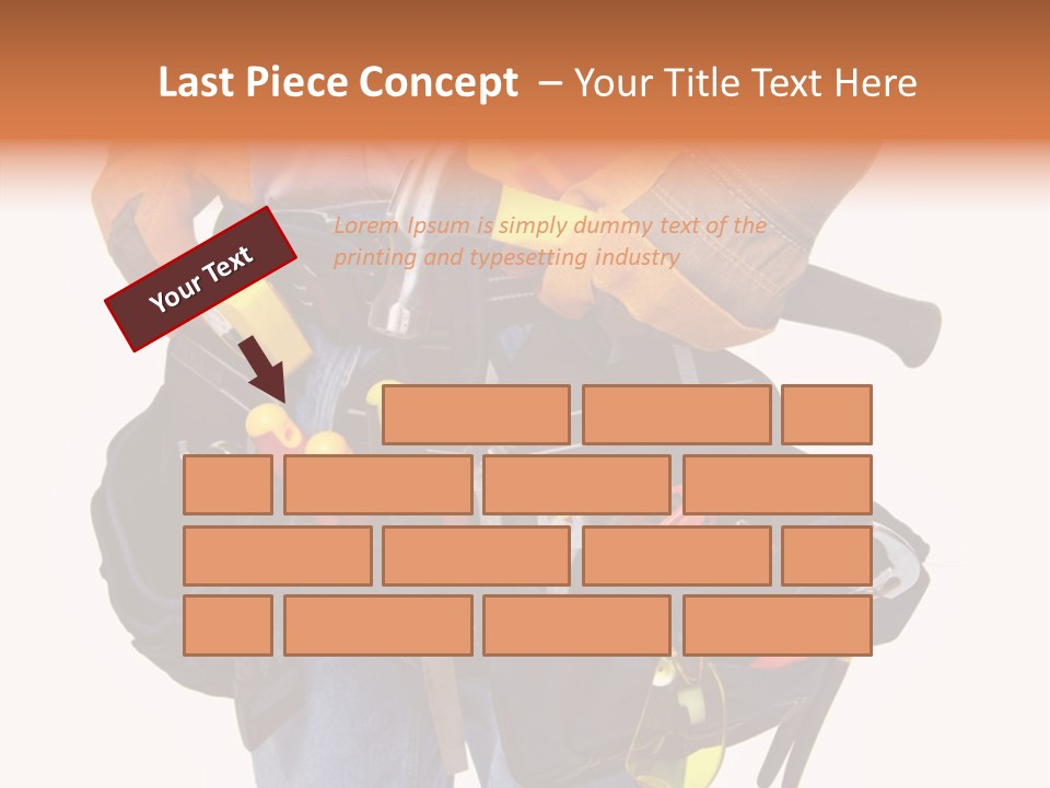 A Man Holding A Tool Belt With Tools In It PowerPoint Template