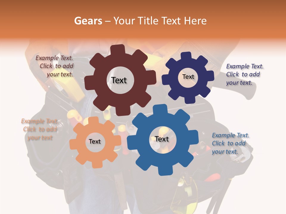 A Man Holding A Tool Belt With Tools In It PowerPoint Template