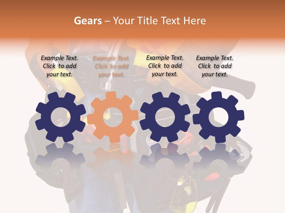 A Man Holding A Tool Belt With Tools In It PowerPoint Template