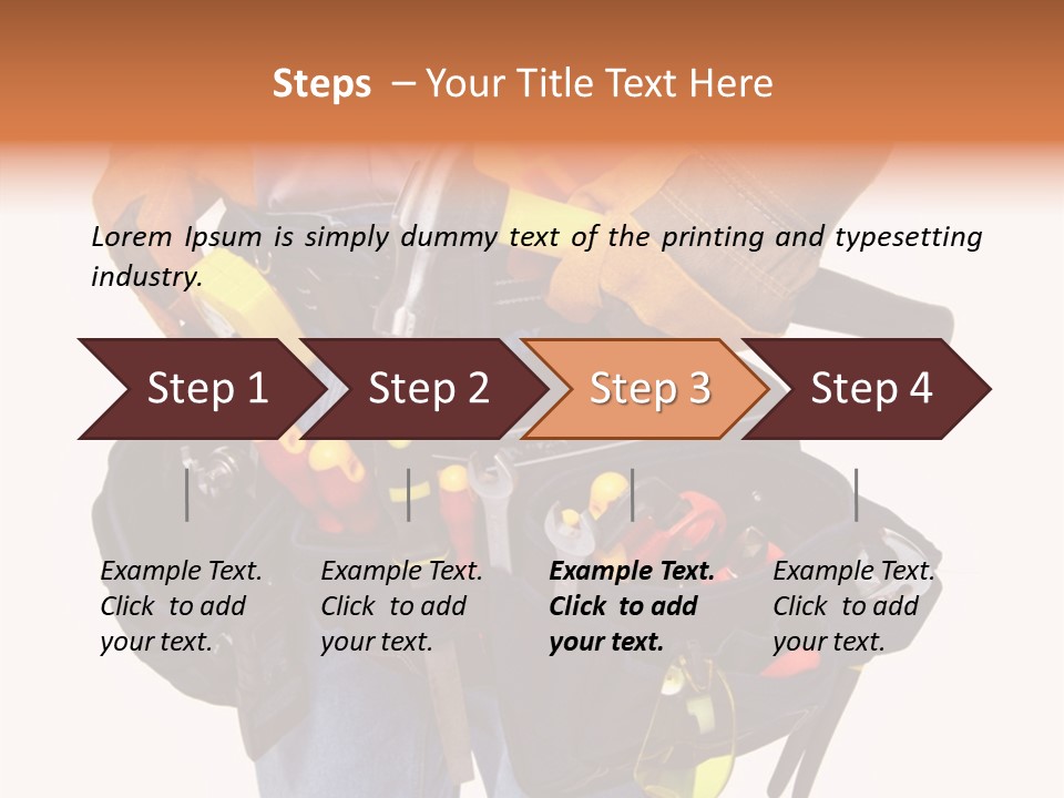 A Man Holding A Tool Belt With Tools In It PowerPoint Template
