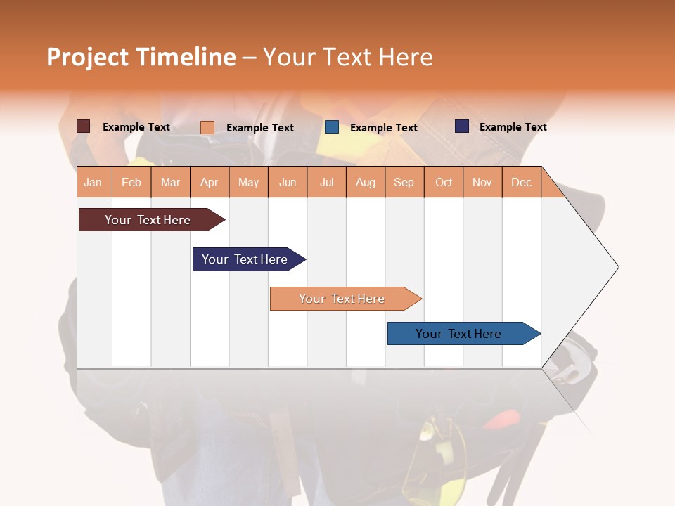 A Man Holding A Tool Belt With Tools In It PowerPoint Template