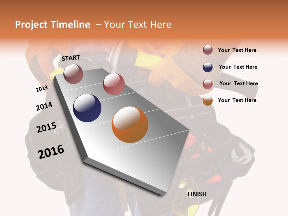 A Man Holding A Tool Belt With Tools In It PowerPoint Template