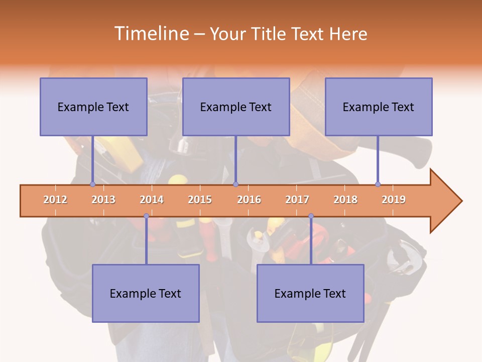 A Man Holding A Tool Belt With Tools In It PowerPoint Template