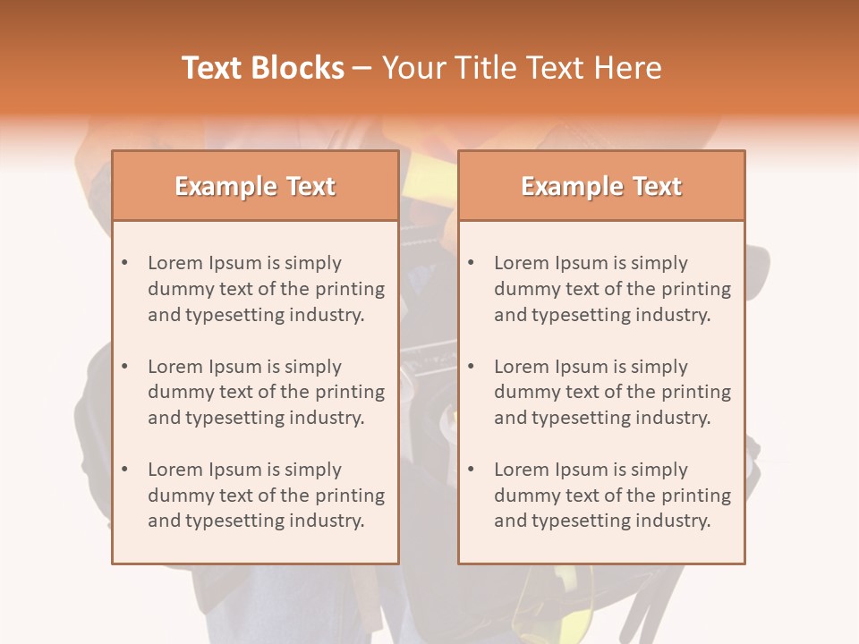 A Man Holding A Tool Belt With Tools In It PowerPoint Template