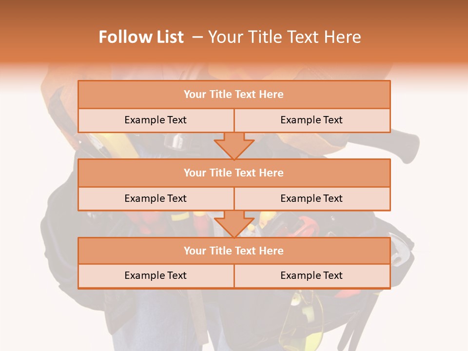 A Man Holding A Tool Belt With Tools In It PowerPoint Template