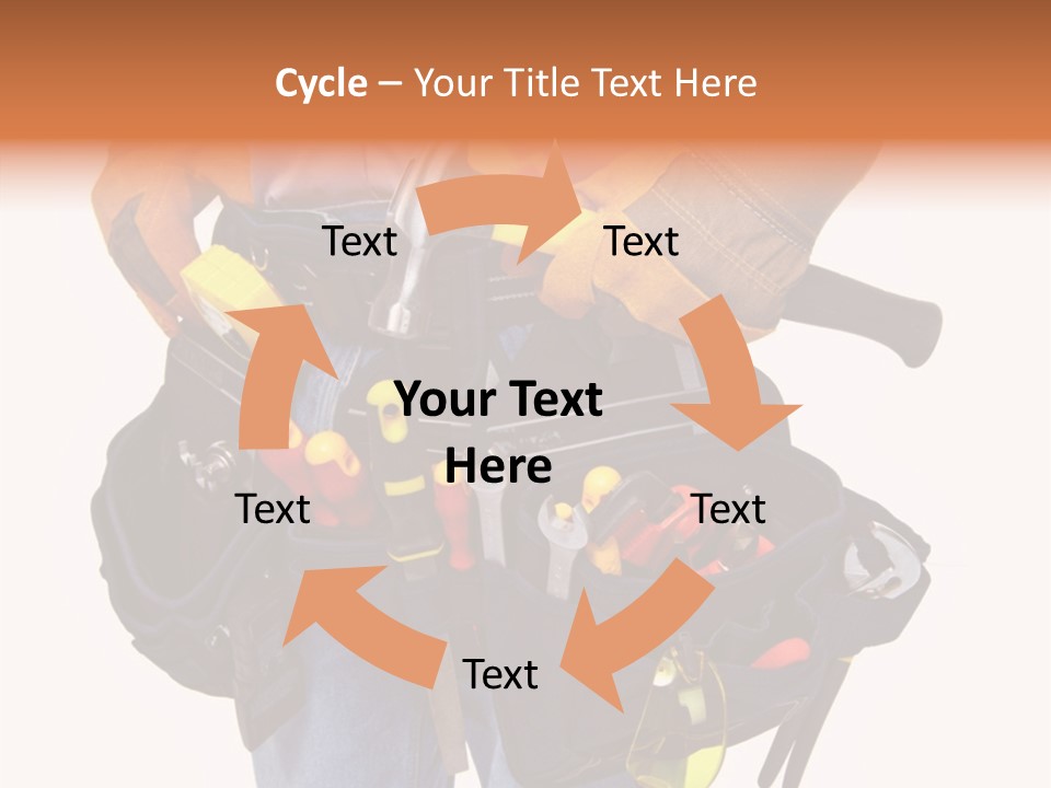 A Man Holding A Tool Belt With Tools In It PowerPoint Template