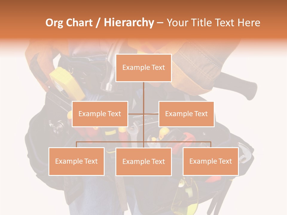 A Man Holding A Tool Belt With Tools In It PowerPoint Template