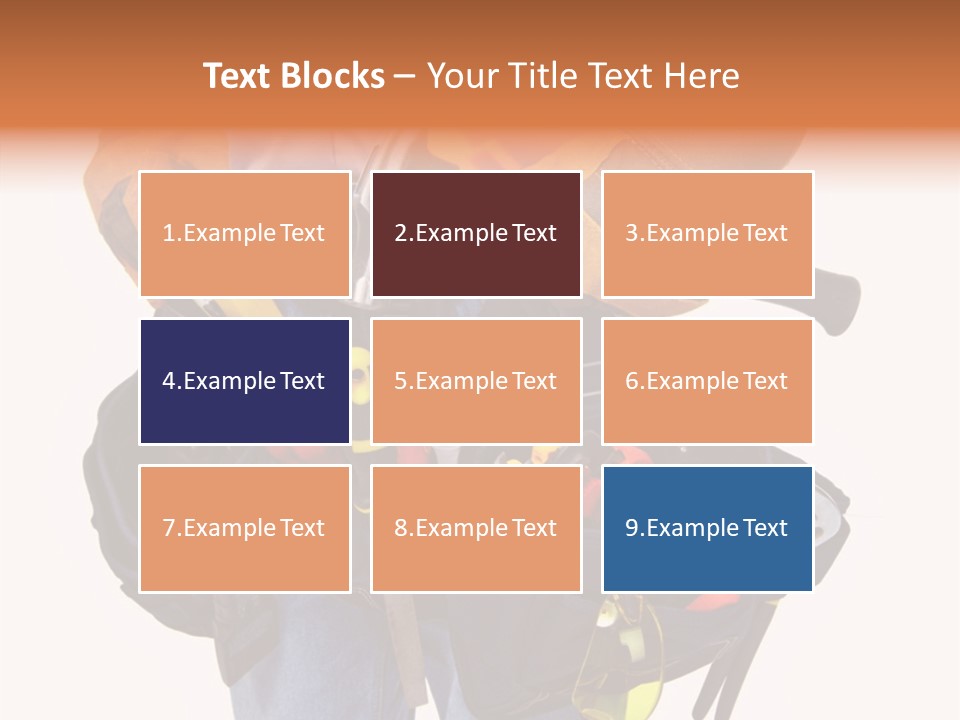 A Man Holding A Tool Belt With Tools In It PowerPoint Template