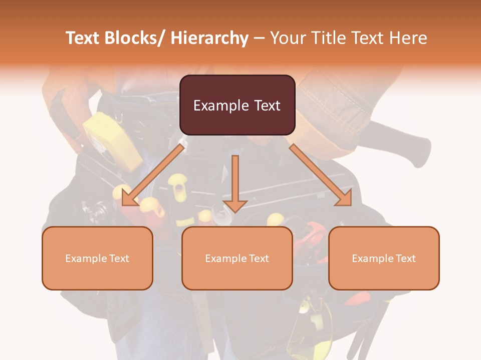A Man Holding A Tool Belt With Tools In It PowerPoint Template