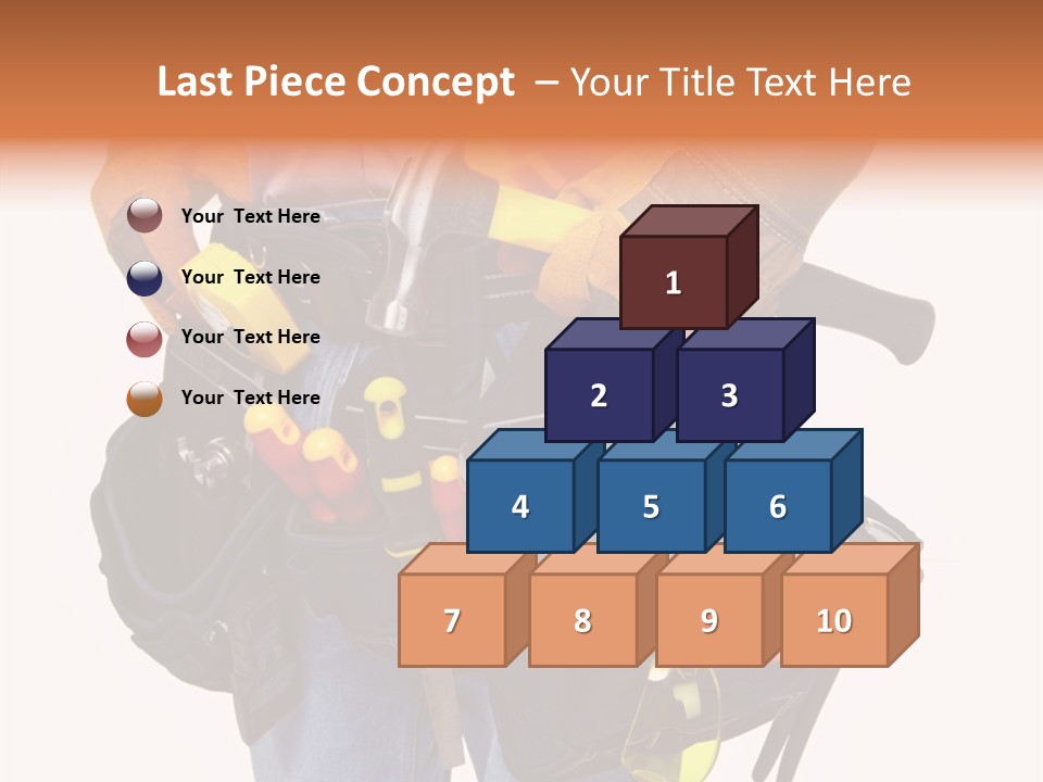 A Man Holding A Tool Belt With Tools In It PowerPoint Template