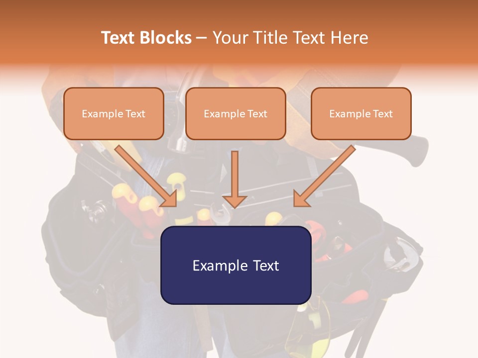 A Man Holding A Tool Belt With Tools In It PowerPoint Template