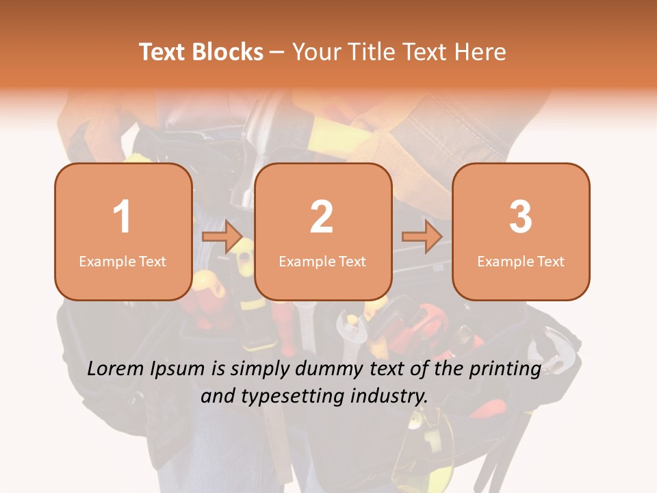 A Man Holding A Tool Belt With Tools In It PowerPoint Template
