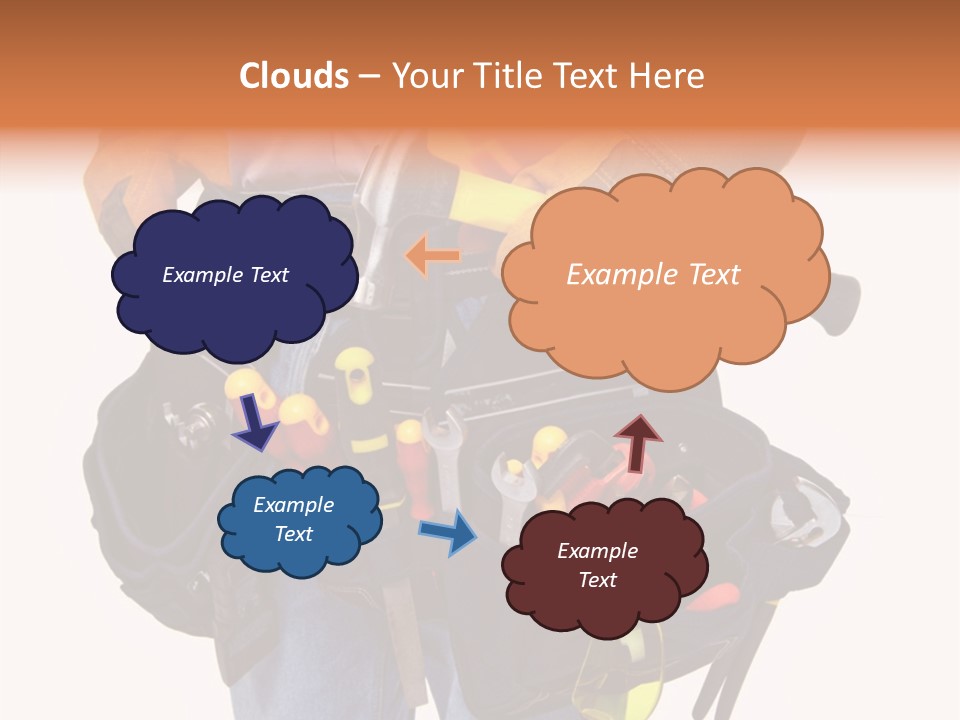 A Man Holding A Tool Belt With Tools In It PowerPoint Template