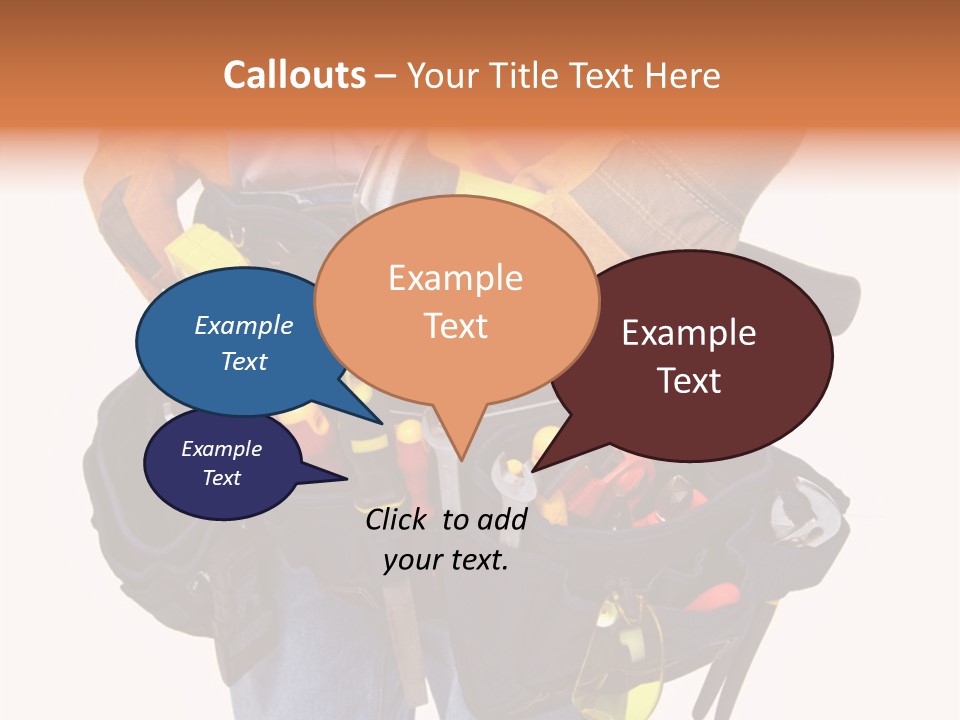 A Man Holding A Tool Belt With Tools In It PowerPoint Template