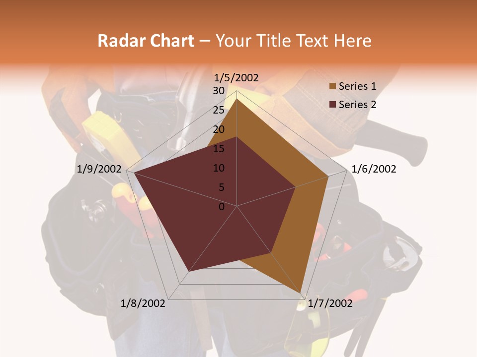 A Man Holding A Tool Belt With Tools In It PowerPoint Template