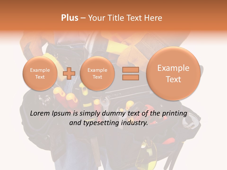 A Man Holding A Tool Belt With Tools In It PowerPoint Template