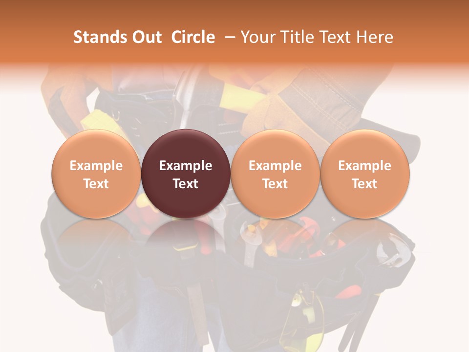 A Man Holding A Tool Belt With Tools In It PowerPoint Template