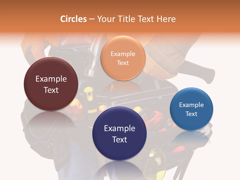 A Man Holding A Tool Belt With Tools In It PowerPoint Template