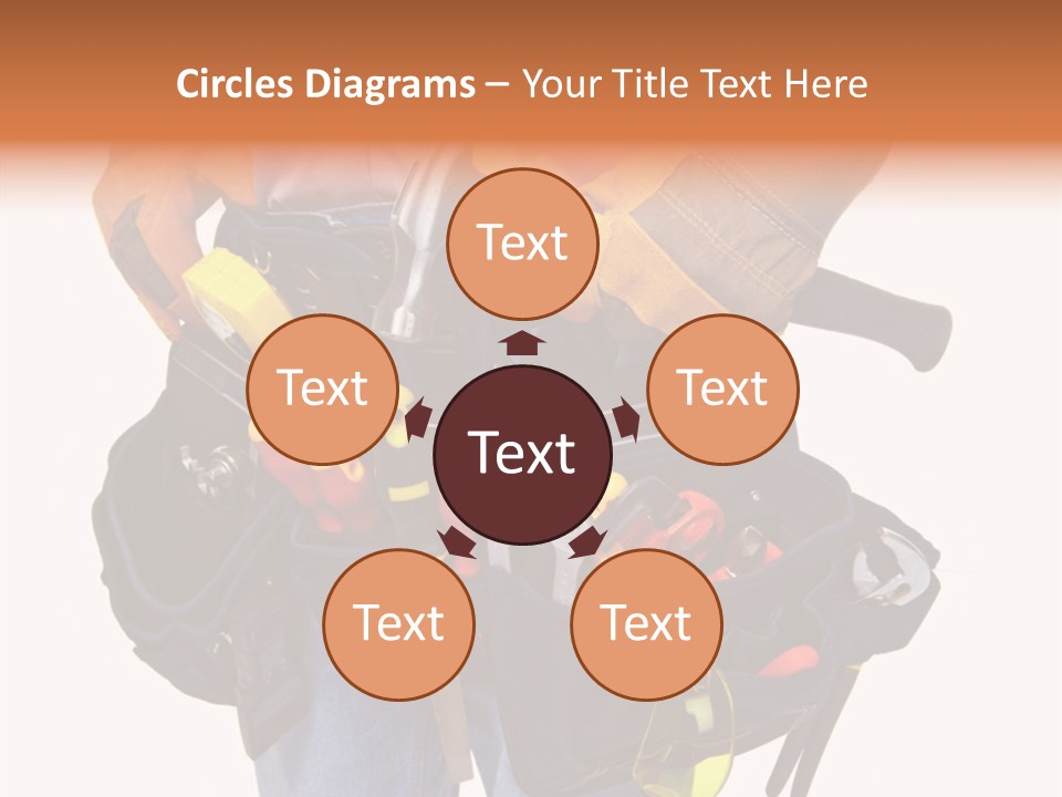 A Man Holding A Tool Belt With Tools In It PowerPoint Template