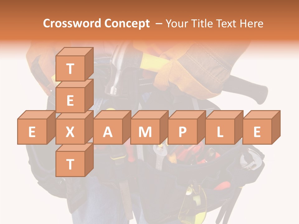 A Man Holding A Tool Belt With Tools In It PowerPoint Template