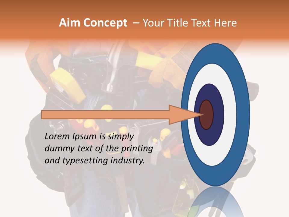 A Man Holding A Tool Belt With Tools In It PowerPoint Template