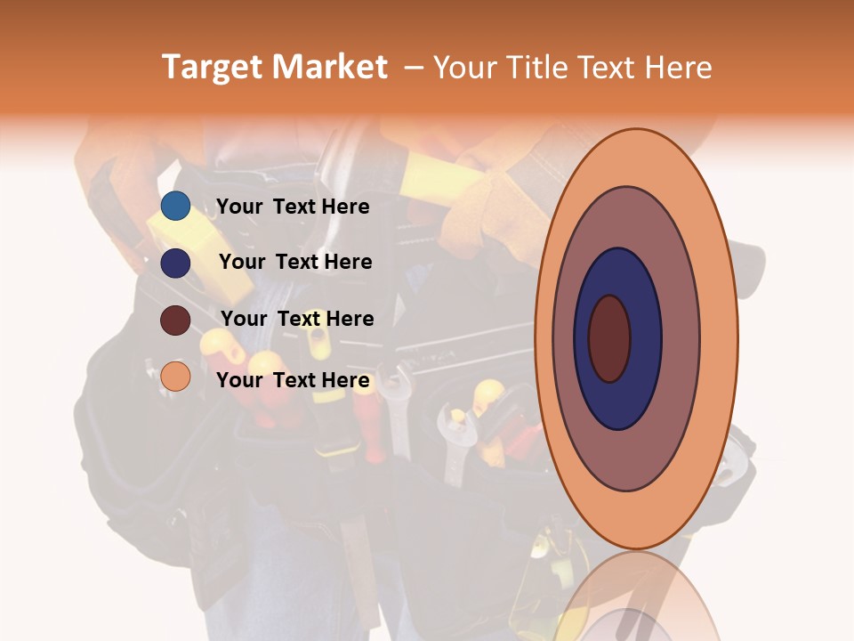 A Man Holding A Tool Belt With Tools In It PowerPoint Template