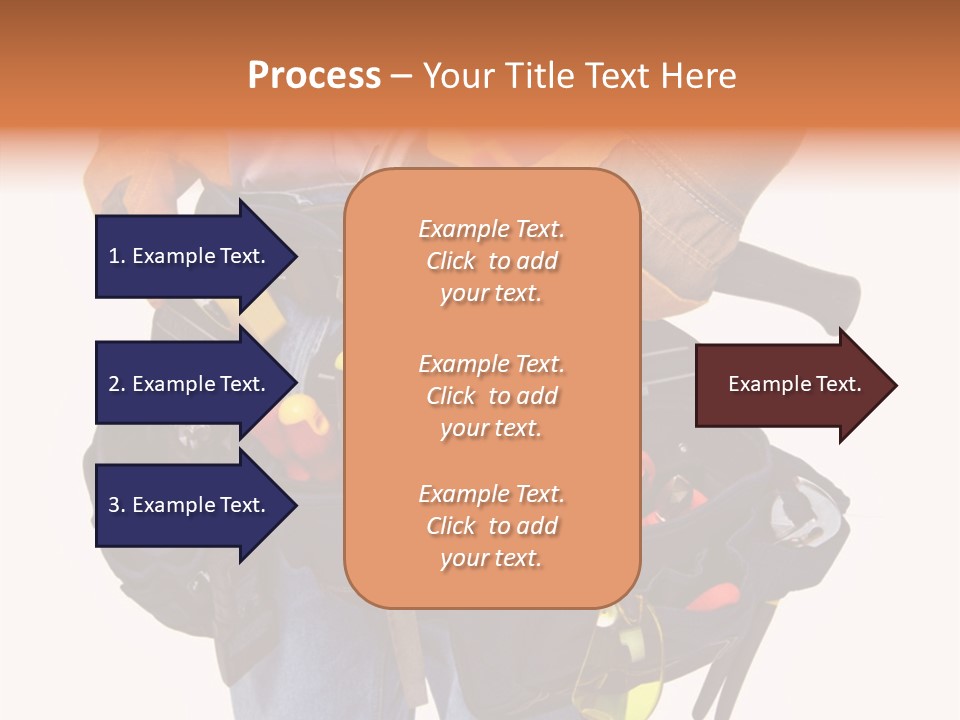 A Man Holding A Tool Belt With Tools In It PowerPoint Template