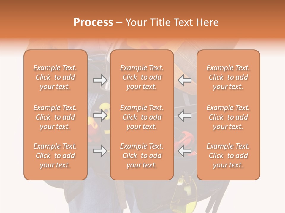 A Man Holding A Tool Belt With Tools In It PowerPoint Template